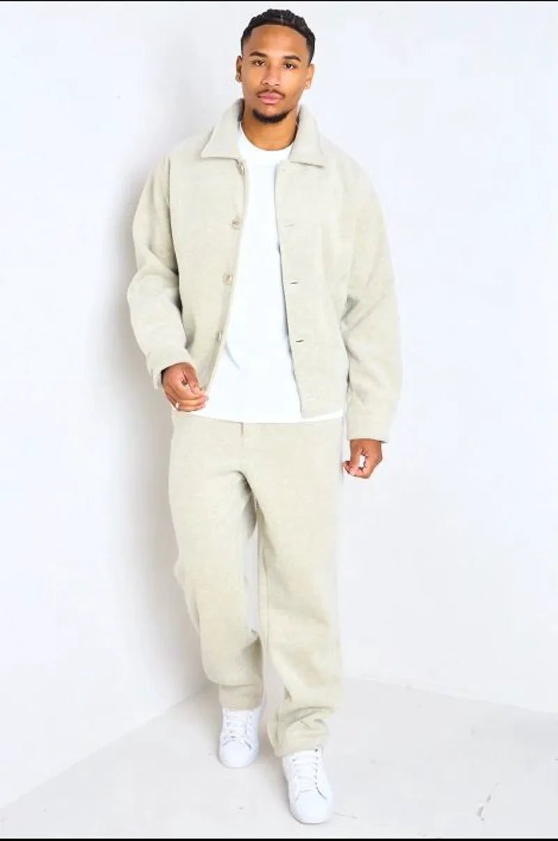 Beige two-piece suit: jacket + trousers