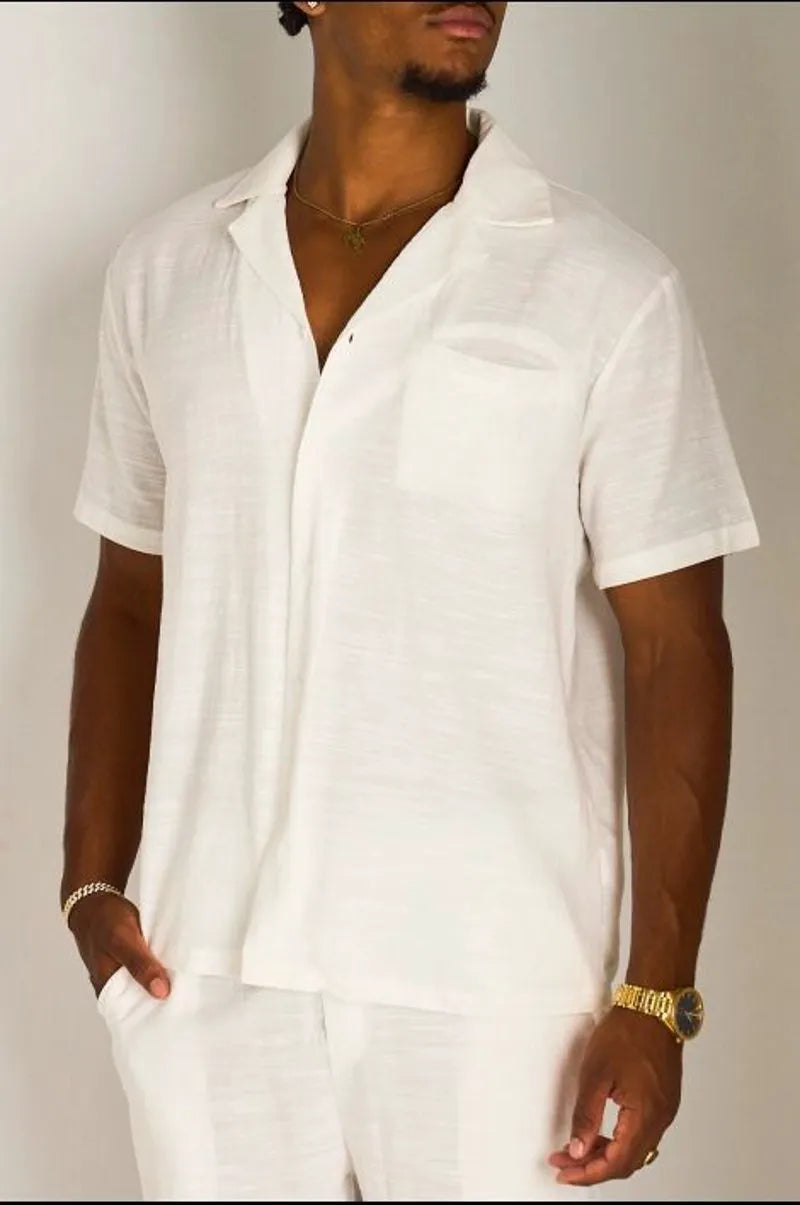 Ensemble deux pièces blanc chemise + short