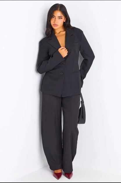 Ensemble deux pièces noir blazer + pantalon