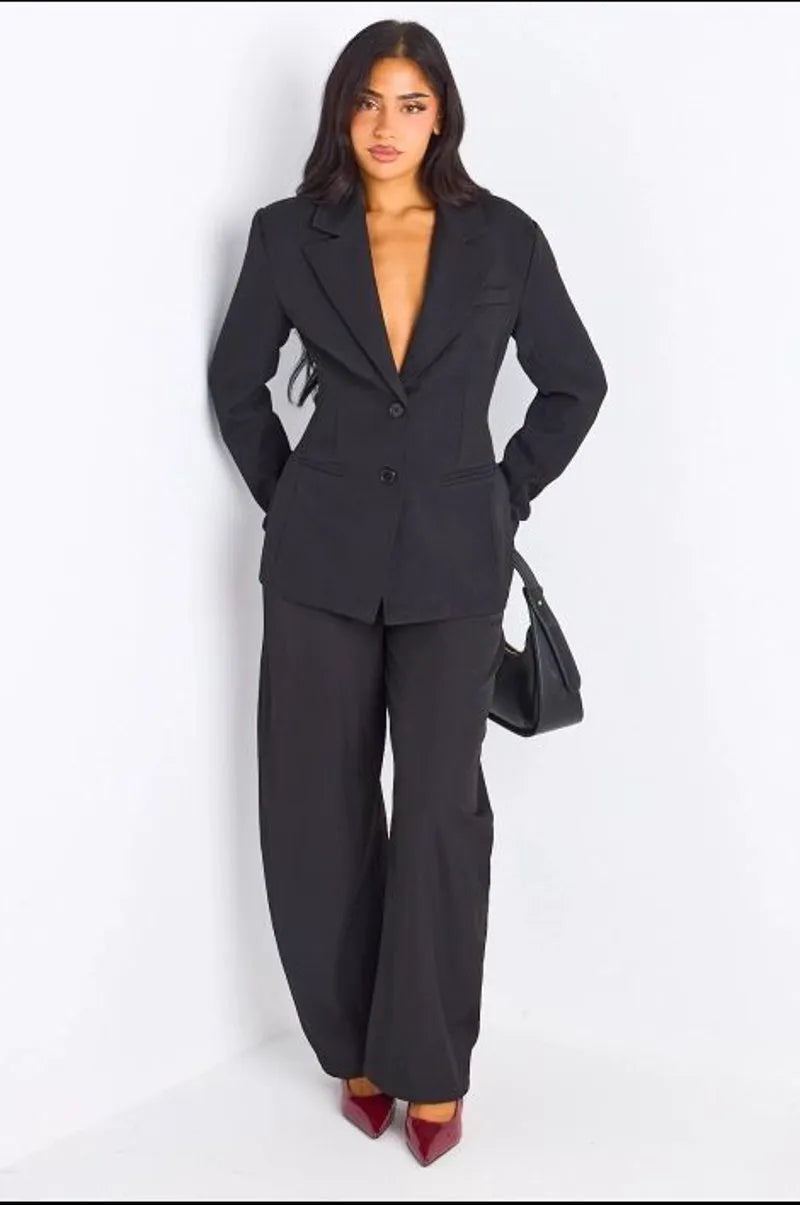 Ensemble deux pièces noir blazer + pantalon