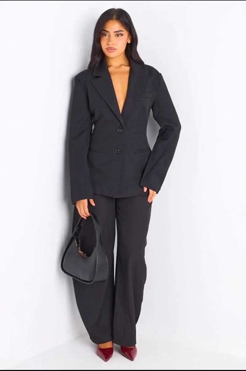 Ensemble deux pièces noir blazer + pantalon