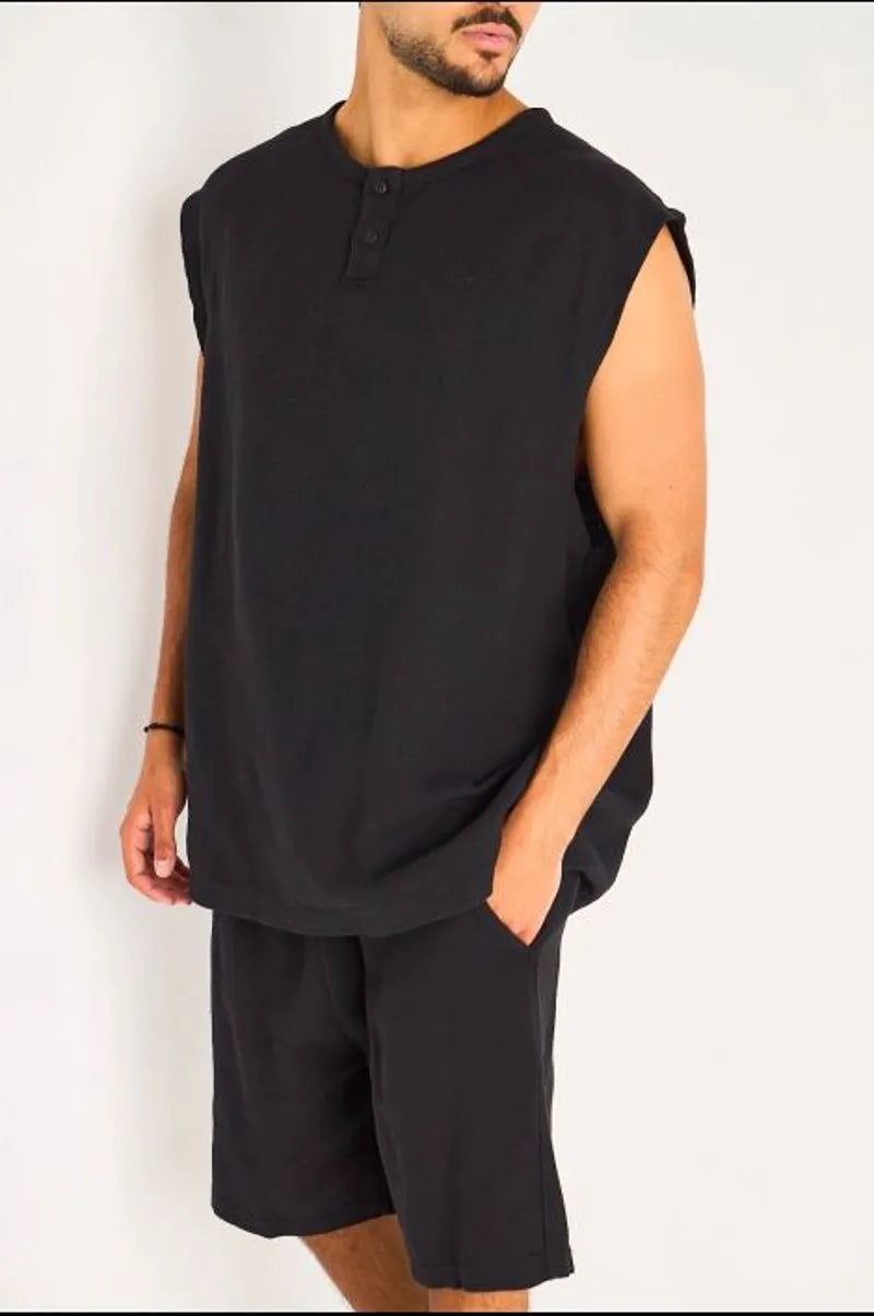 Ensemble deux pièces noir marcel + short