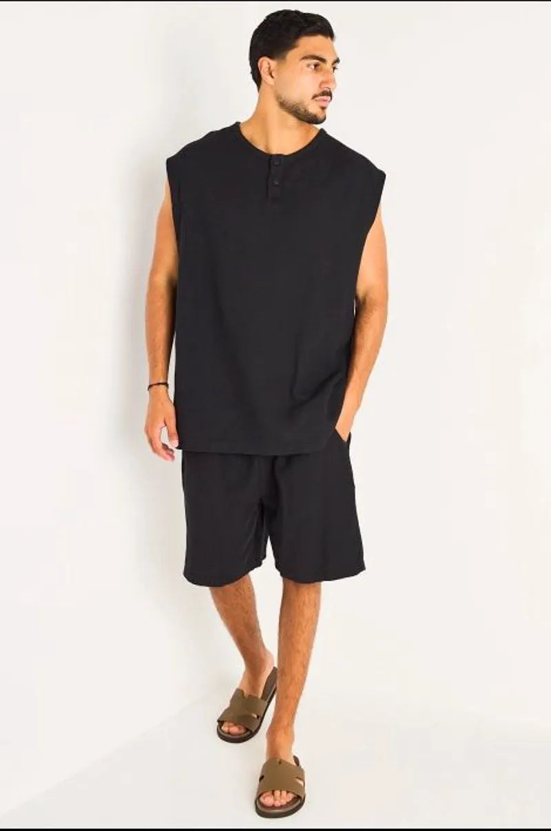 Ensemble deux pièces noir marcel + short