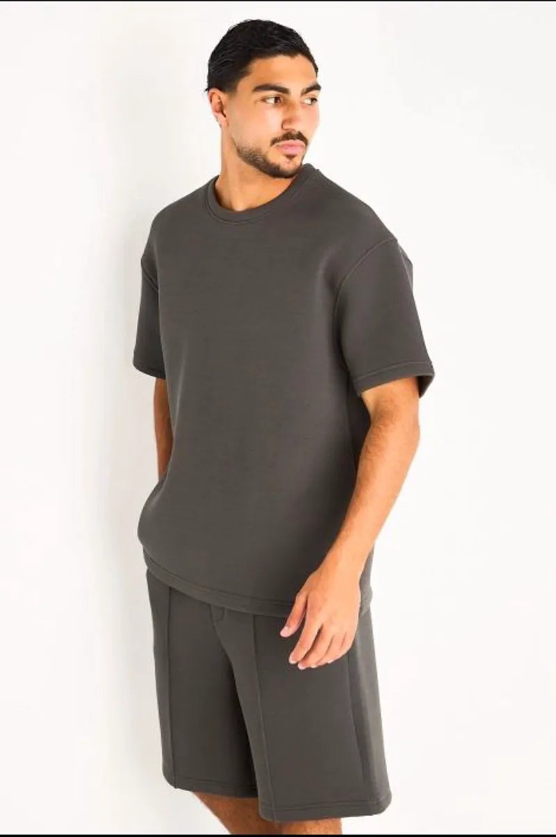 Ensemble deux pièces tee-shirt + short anthracite