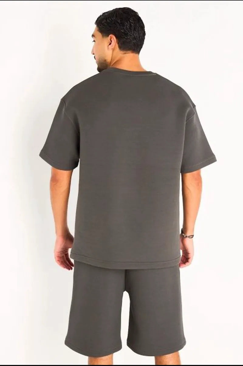 Ensemble deux pièces tee-shirt + short anthracite