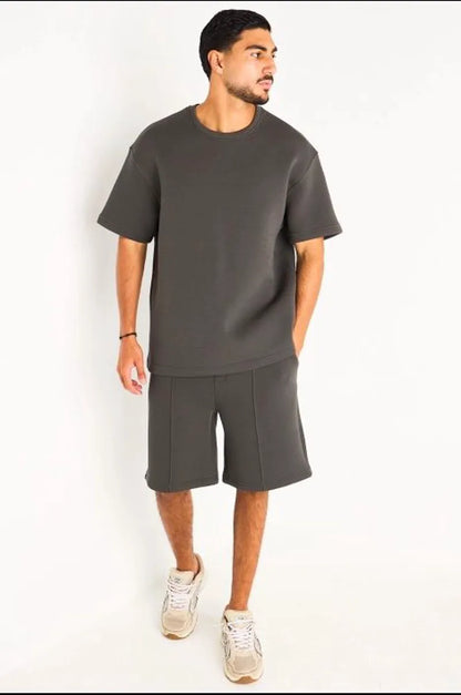 Ensemble deux pièces tee-shirt + short anthracite