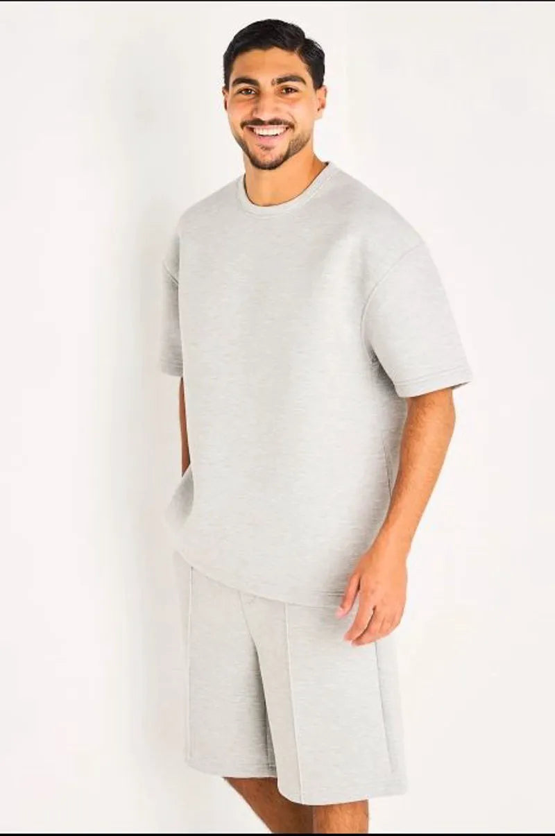 Ensemble deux pièces tee-shirt + short gris