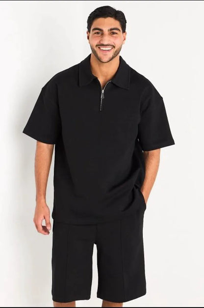 Ensemble noir haut col rabat + short