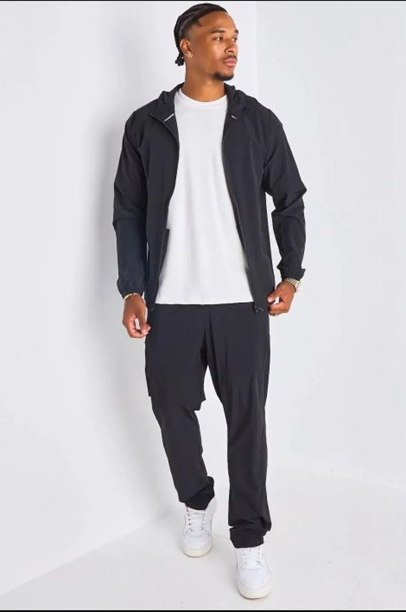 Ensemble survêtement deux pièces noir veste + jogging