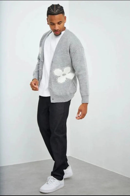 Floral gray vest