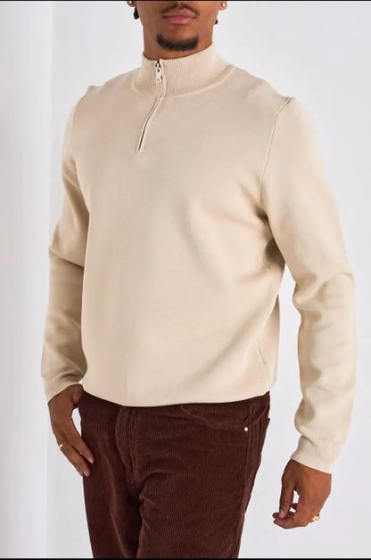 Gilet à demi-zip beige