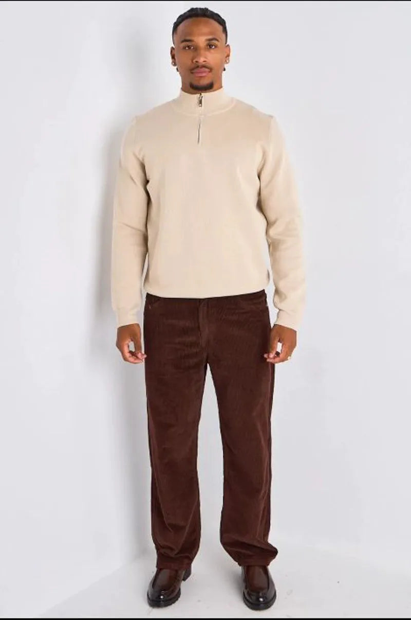 Gilet à demi-zip beige