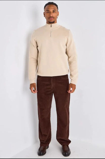 Gilet à demi-zip beige