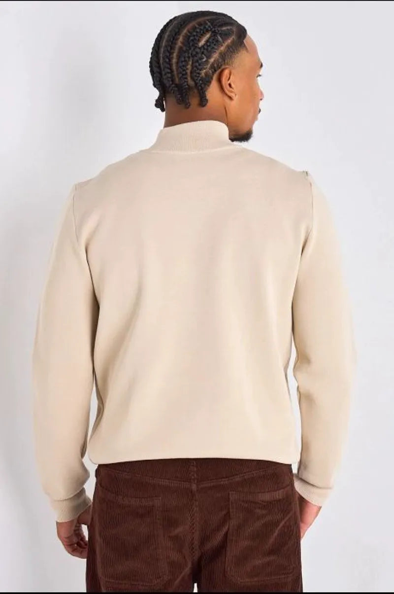 Gilet à demi-zip beige