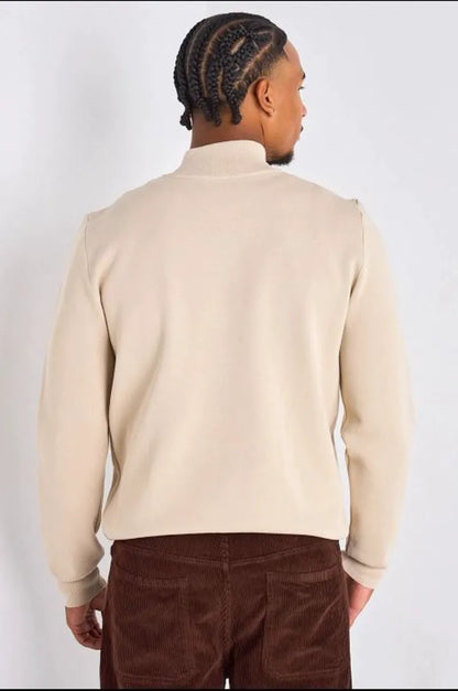 Gilet à demi-zip beige