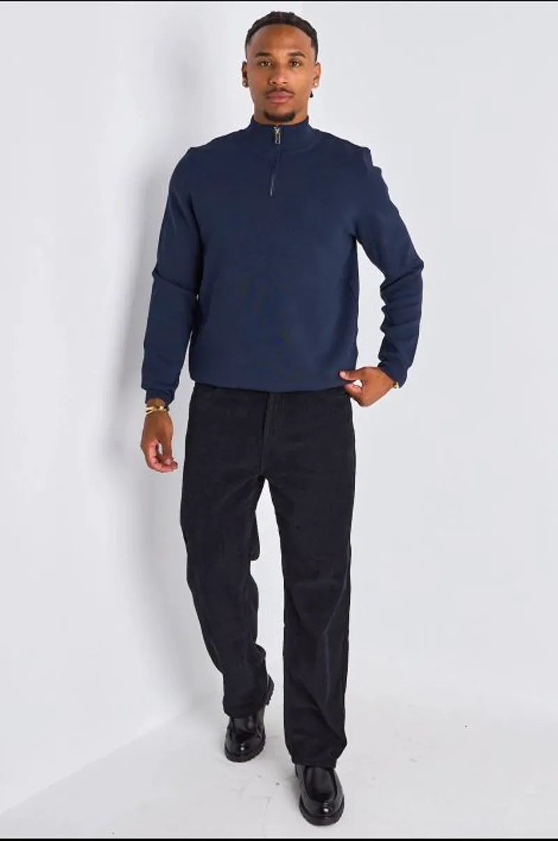 Gilet à demi-zip bleu marine