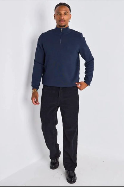 Gilet à demi-zip bleu marine