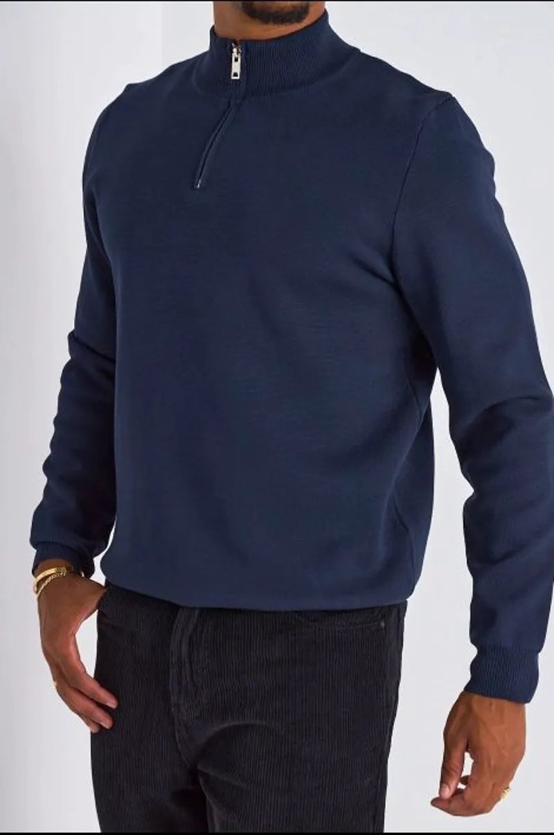 Gilet à demi-zip bleu marine