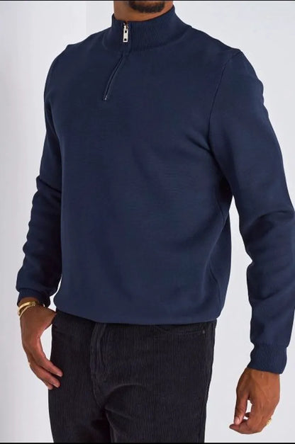 Gilet à demi-zip bleu marine