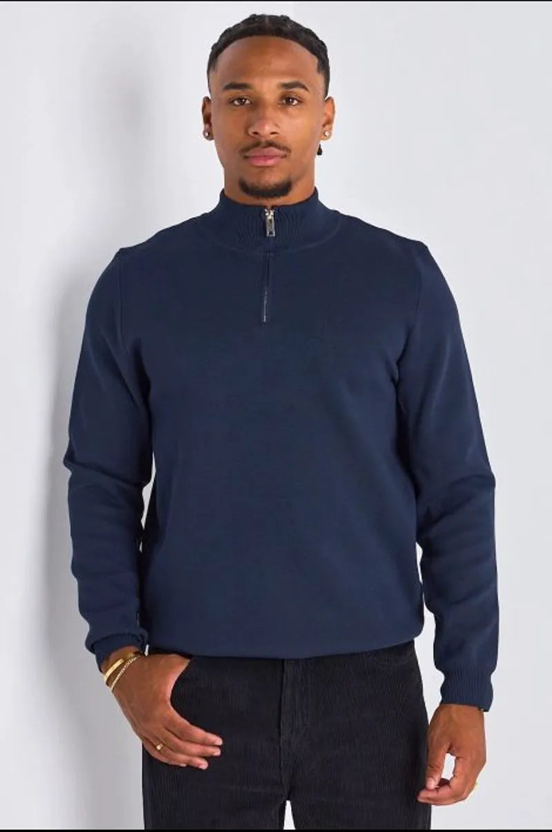 Gilet à demi-zip bleu marine