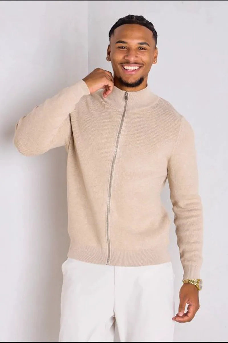 Beige knitted vest