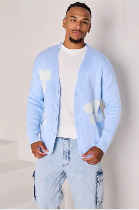 Floral blue vest