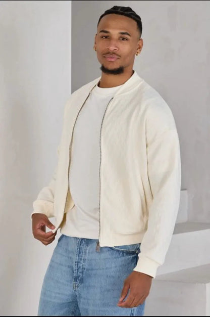White chevron zipped gilet