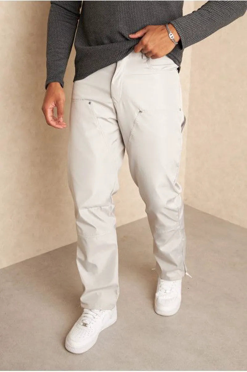 Gray canvas jogger pants