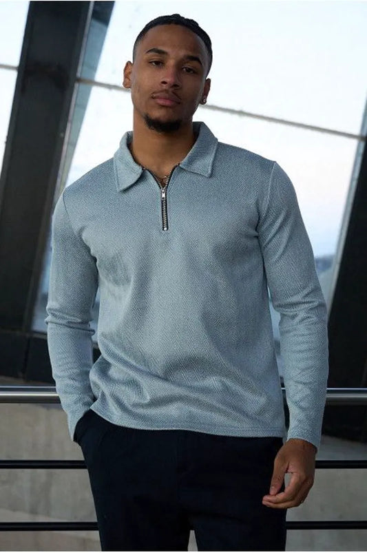 Gray chevron pattern sweater
