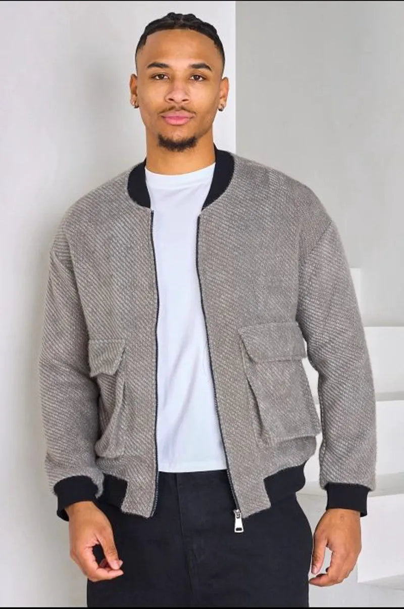 Heathered grey zipped sweatshirt