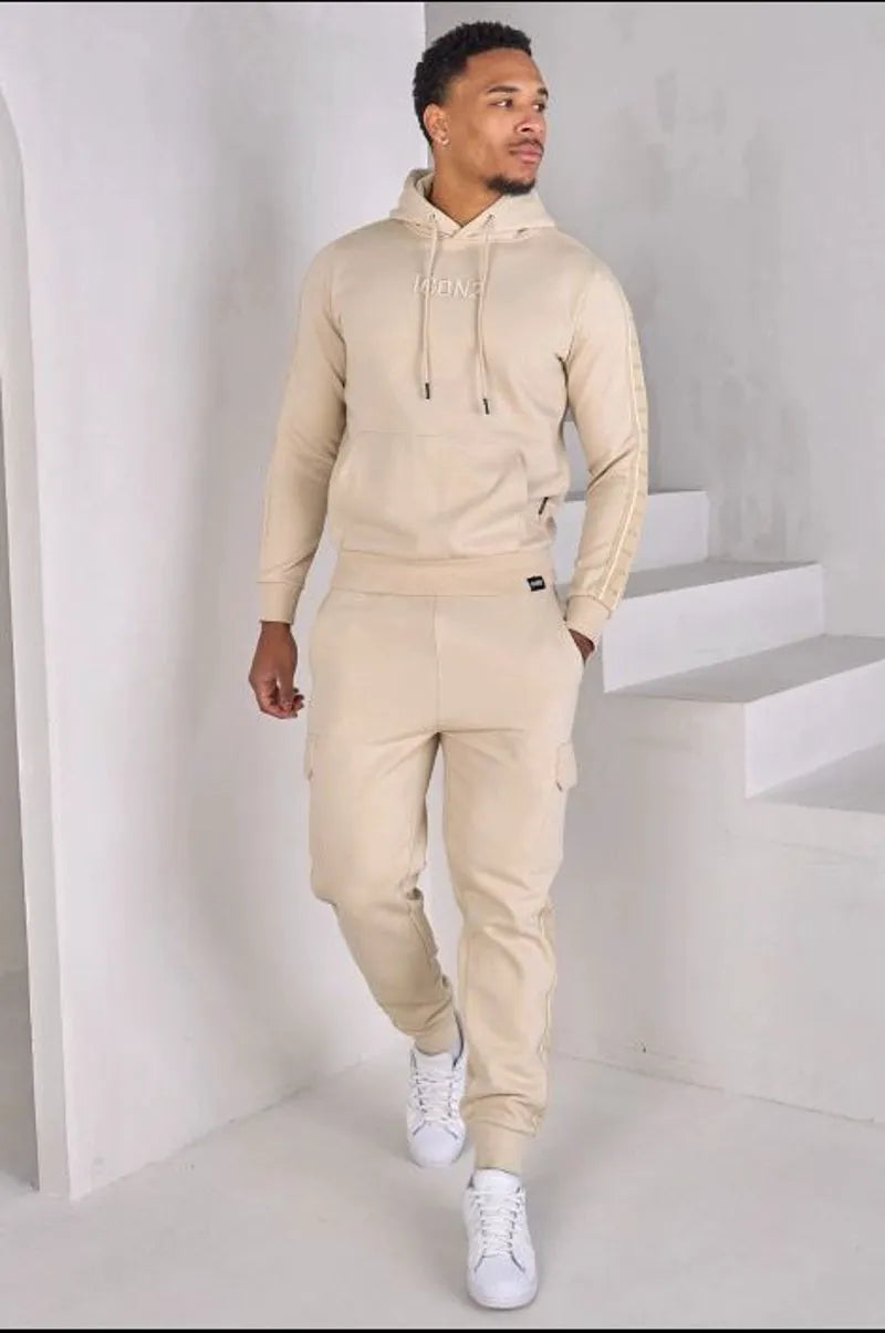Two-piece beige sweatshirt and jogger set "icon"