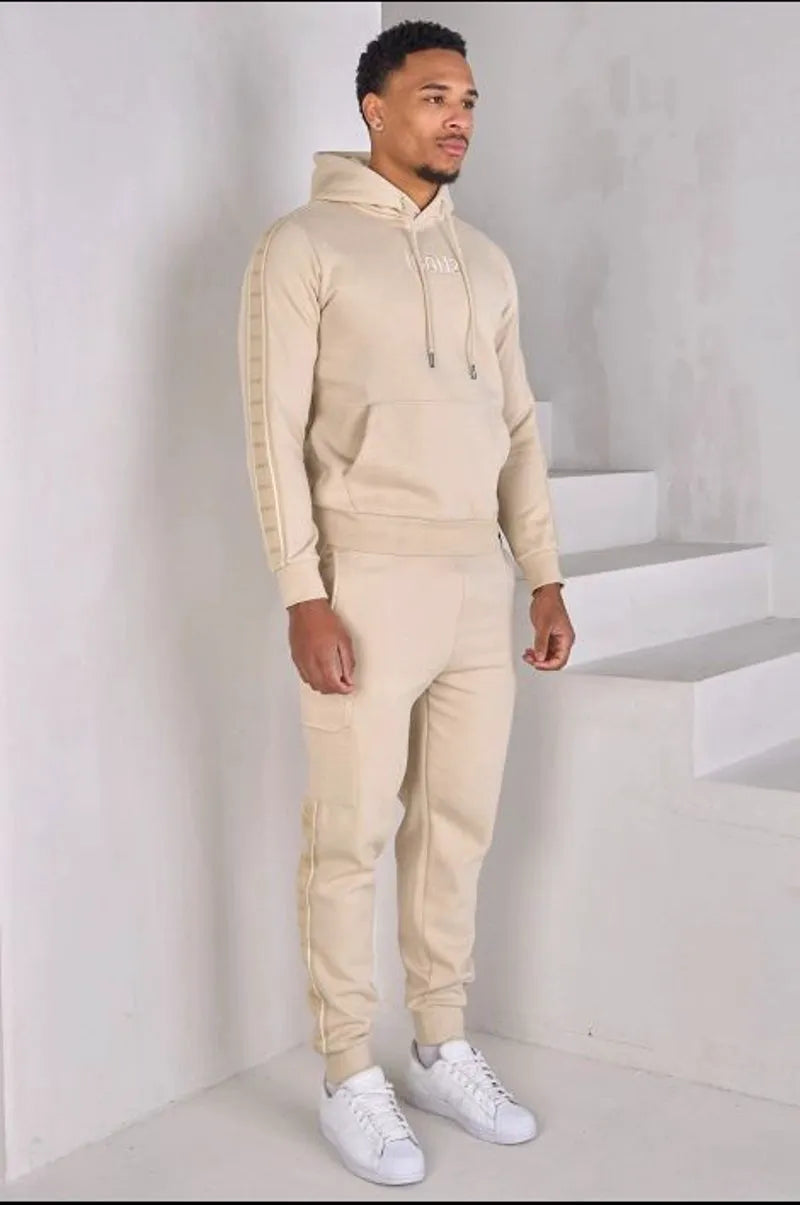 Two-piece beige sweatshirt and jogger set "icon"