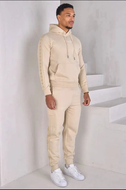 Two-piece beige sweatshirt and jogger set "icon"
