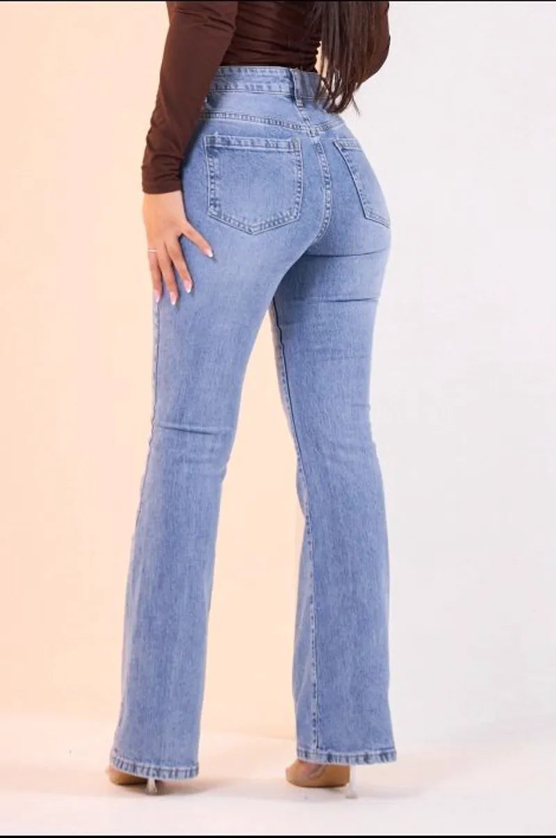 Jean coupe flare bleu clair