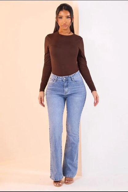 Jean coupe flare bleu clair