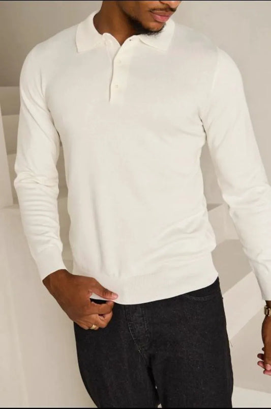 Lightweight white buttoned sweater