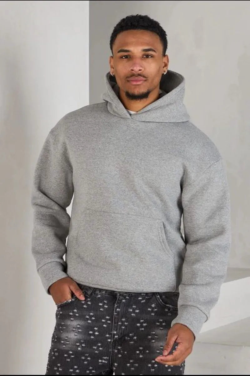 Heather grey hooded sweatshirt
