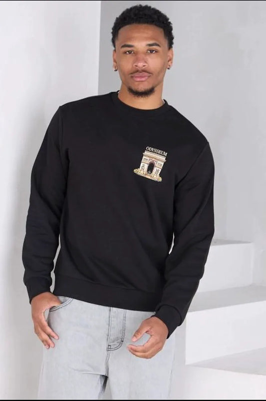 Black odysseum printed sweatshirt