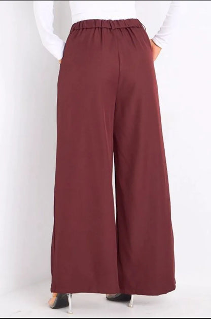 Pantalon à pince et coupe droite bordeaux
