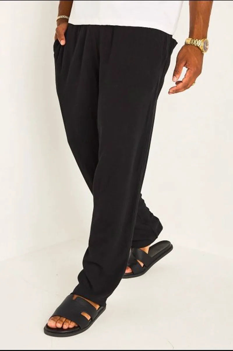 Pantalon en lin fluide noir
