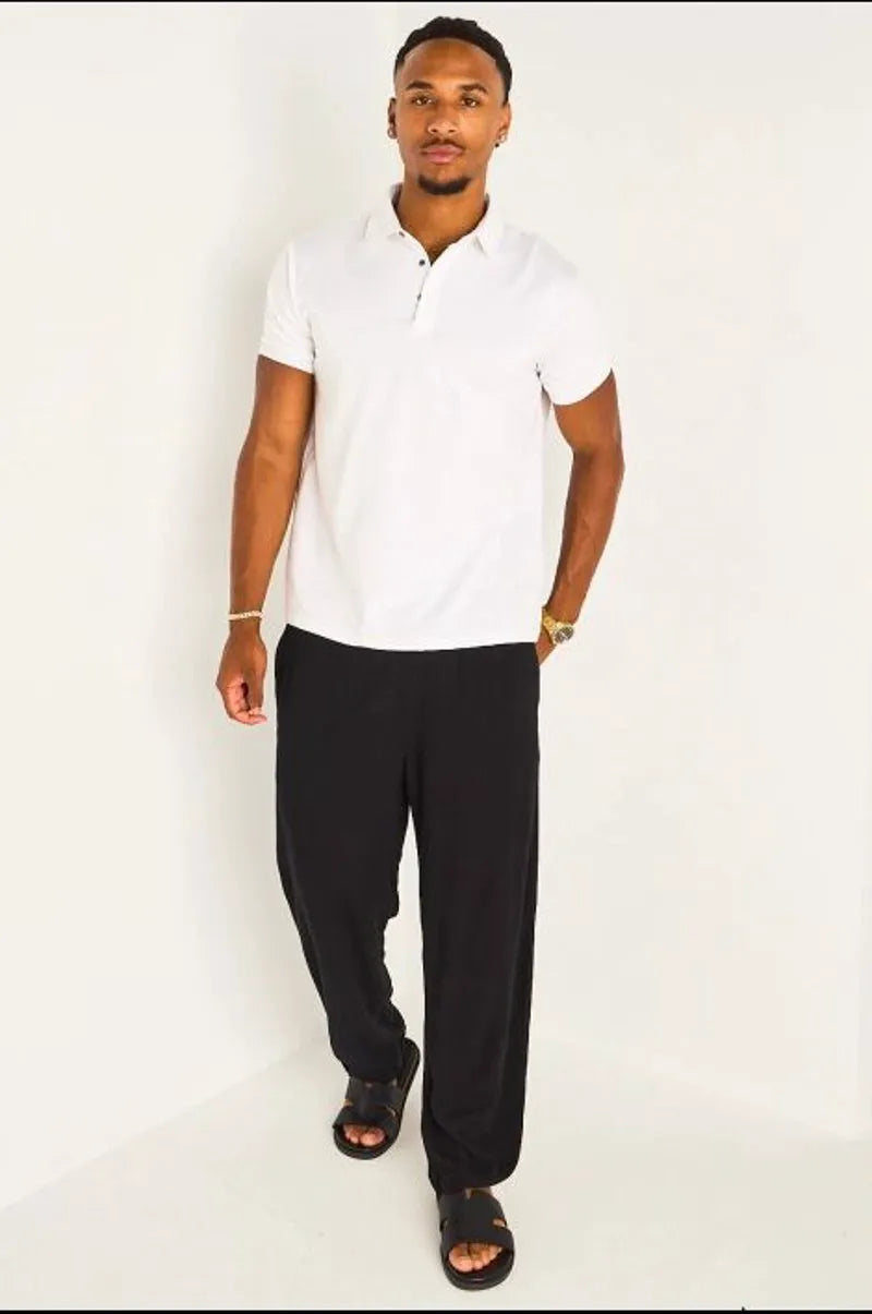 Pantalon en lin fluide noir