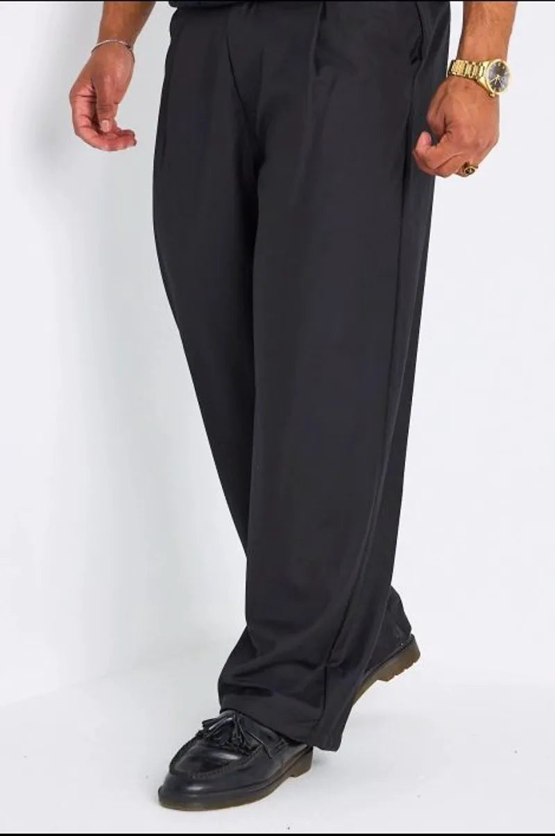 Pantalon fluide noir à coupe droite