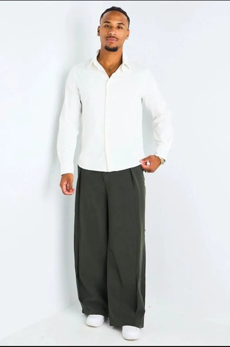 Pantalon kaki à coupe droite