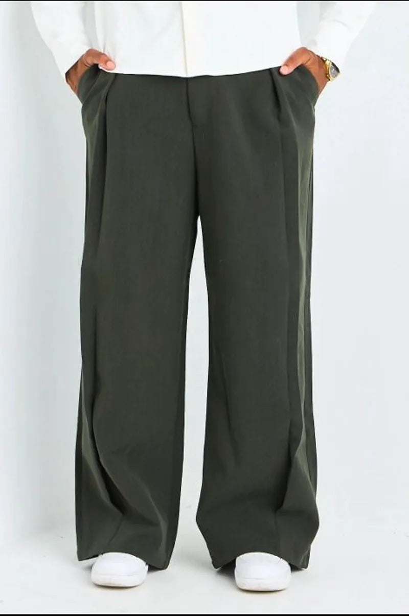 Pantalon kaki à coupe droite