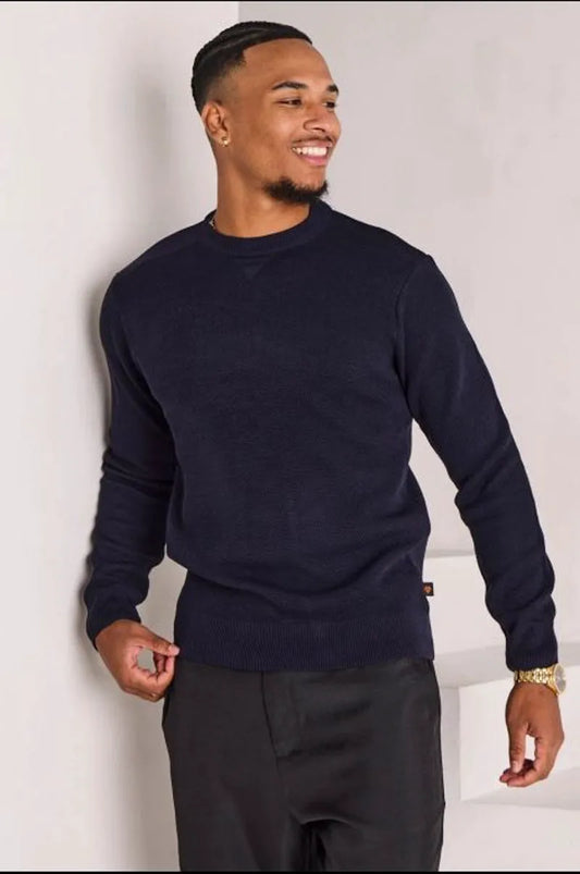 Dark blue knitted sweater