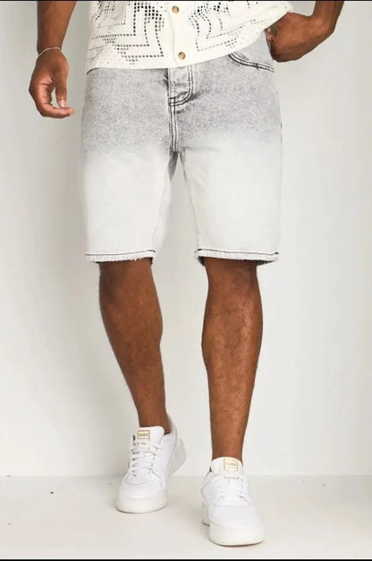 Short en Jean gris clair délavé