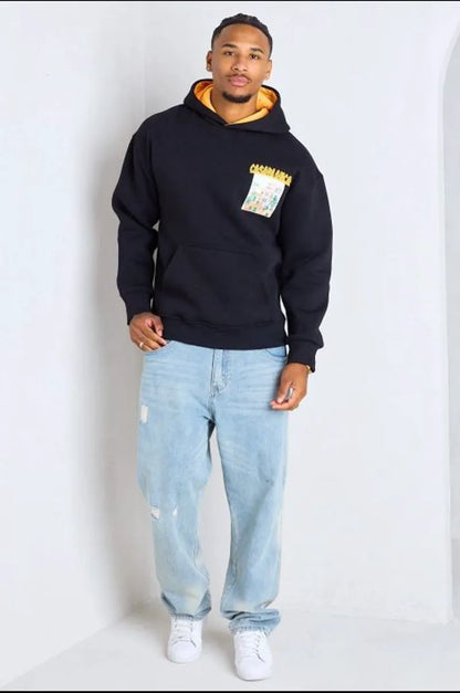 Black "casablanca" printed hoodie
