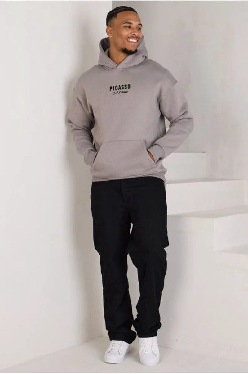 Gray hoodie with picasso illustration