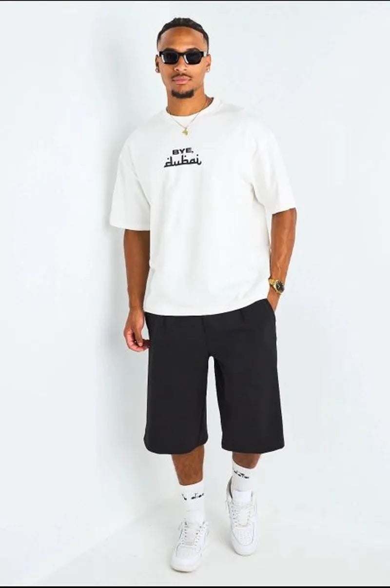 T-shirt à motif " bye dubai " écru