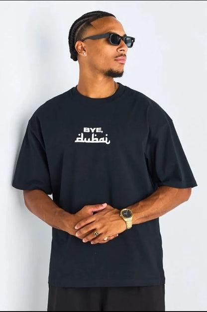 T-shirt à motif " bye dubai " noir